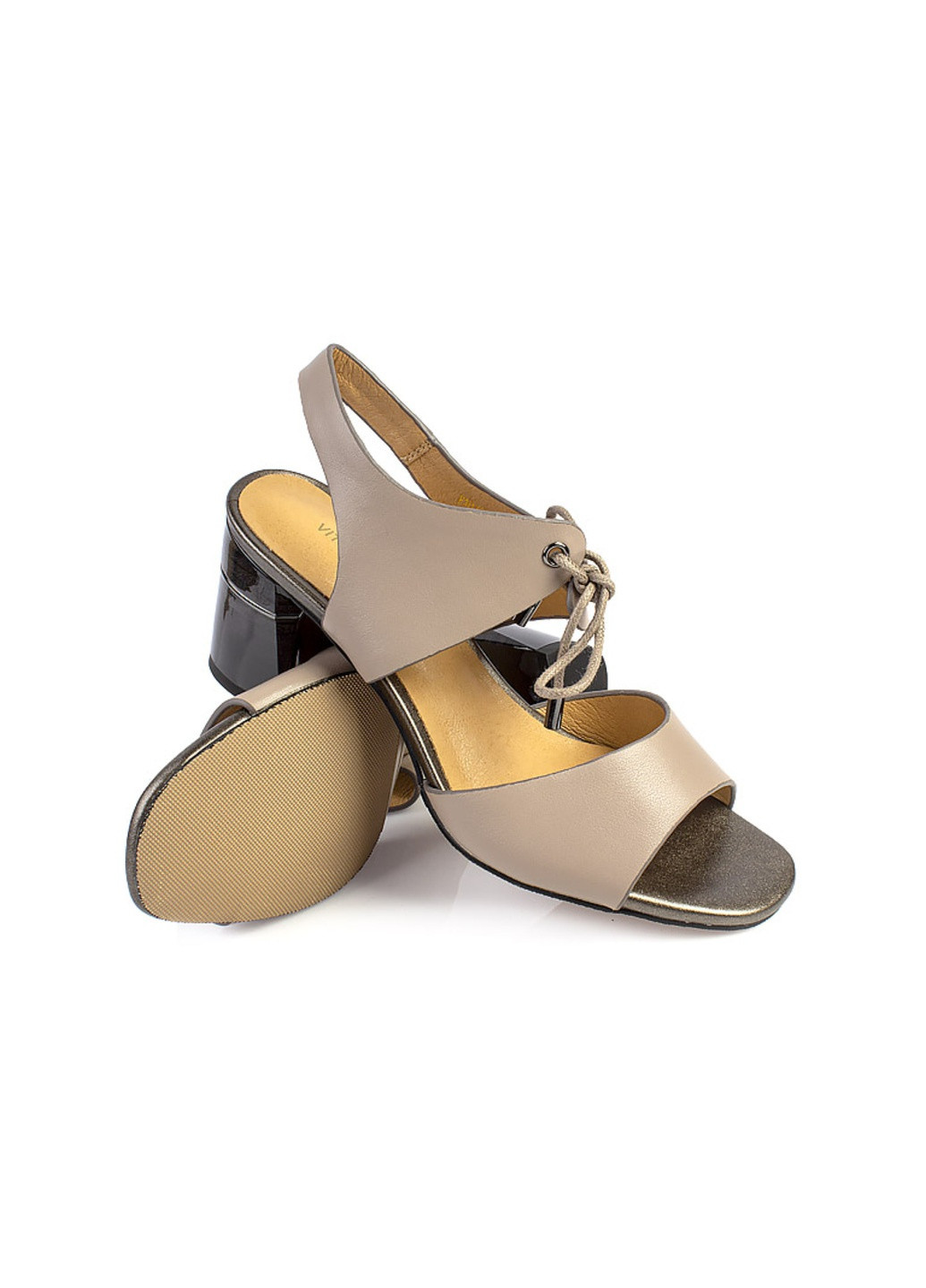 Бежевые босоножки женские бренда 8300259_(2) Vittorio Pritti на шнурках
