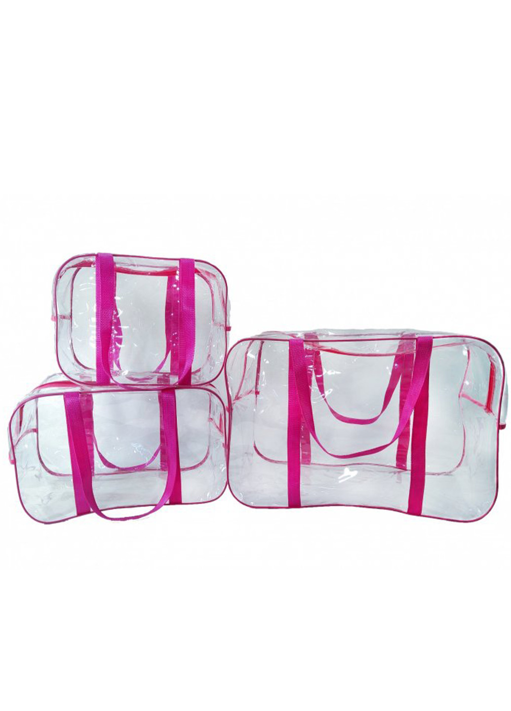 Набор из 3 прозрачных сумок в роддом Light розовый EcoNova (268987500)