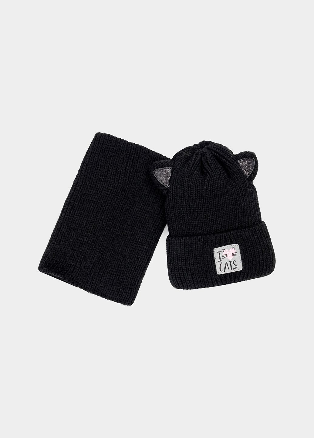Комплект шапка та снуд для дівчинки колір чорний ЦБ-00234122 Yuki (268734752)