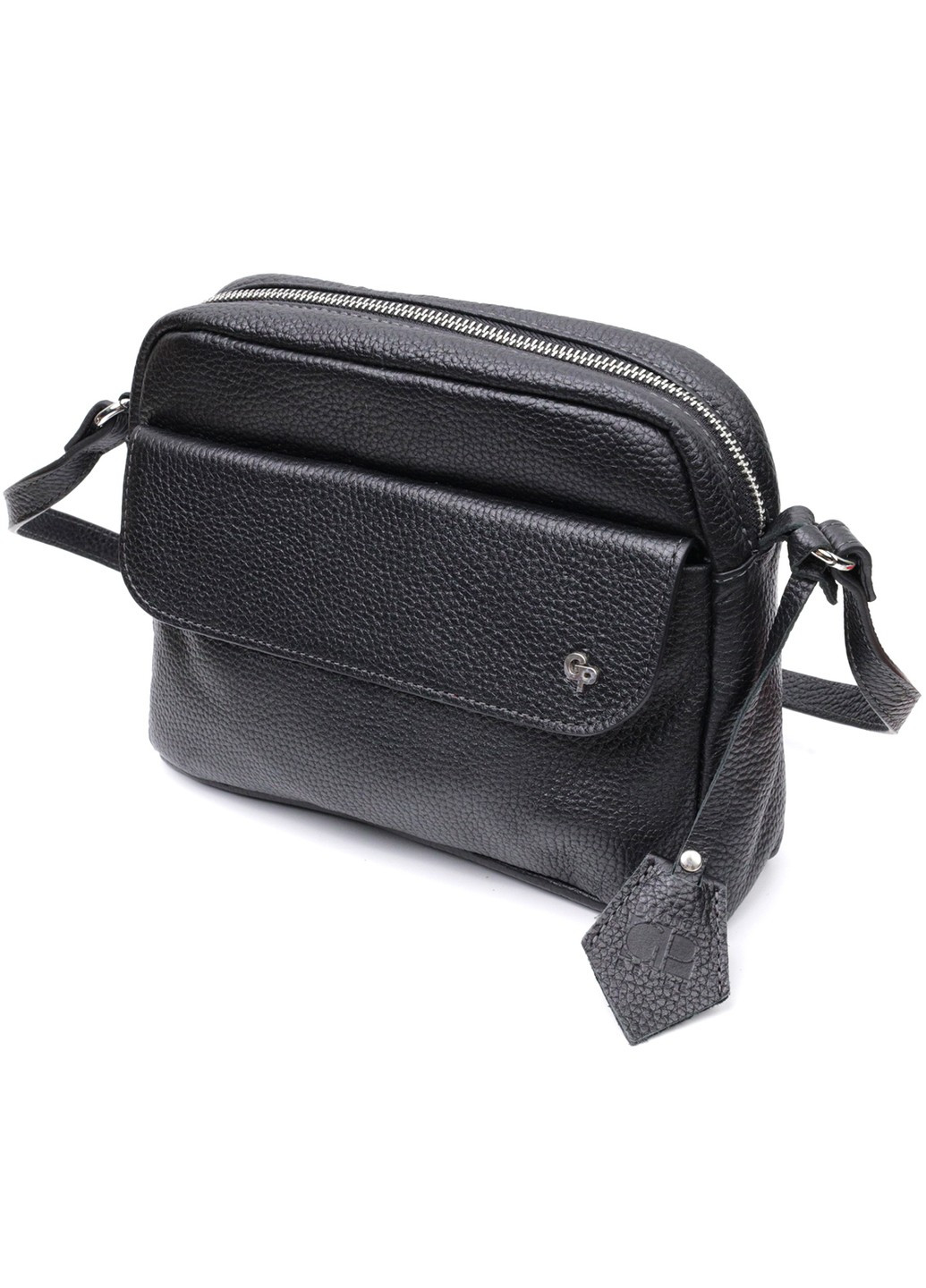 Удобная женская сумка кросс-боди из натуральной кожи 11651 Черная Grande Pelle (267927726)