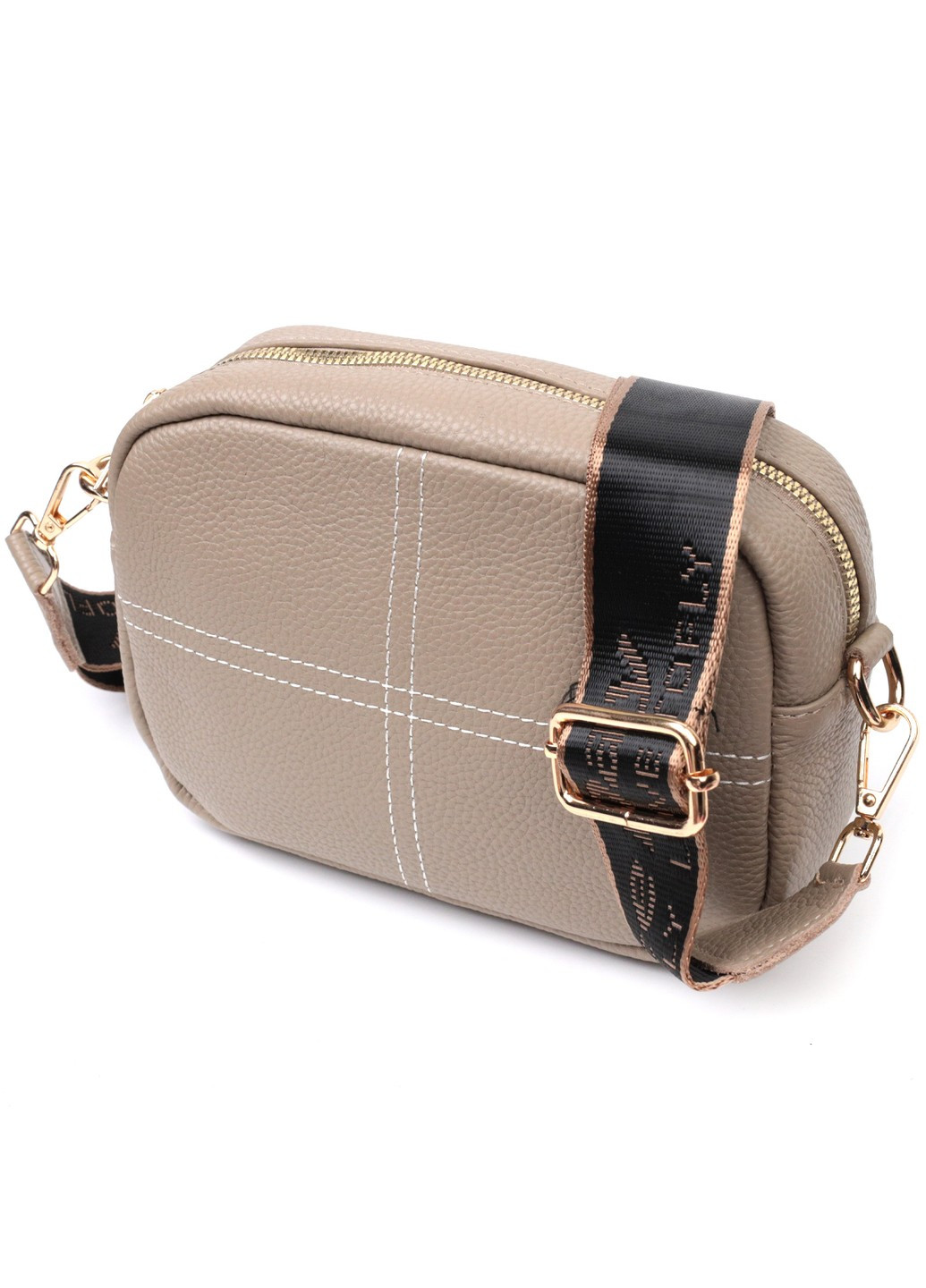 Идеальная женская сумка из натуральной мягкой кожи 22318 Бежевая Vintage (276457620)