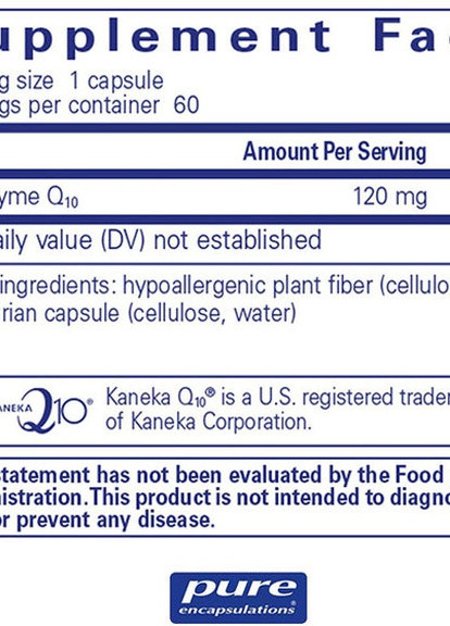 CoQ10 120 mg 60 Caps PE-00079 Pure Encapsulations (256724745)