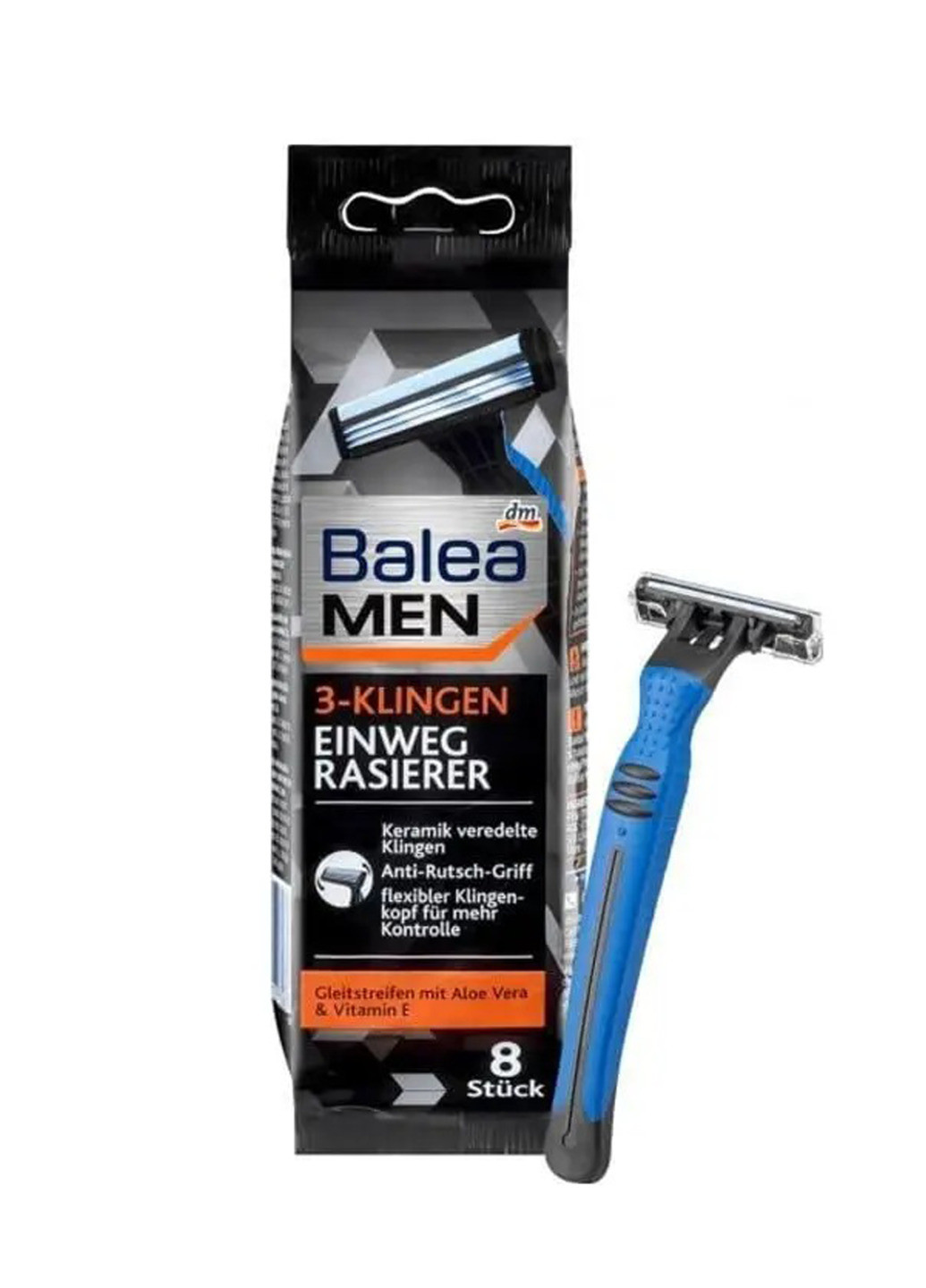 Станки для бритья Men 3 лезвия (8 шт) Balea (257825813)