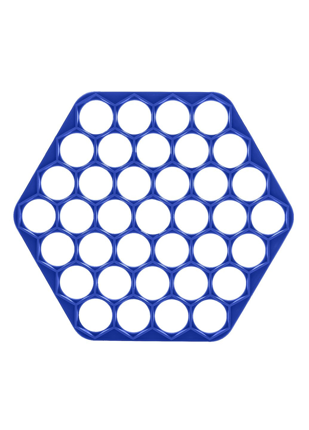 Пластиковая пельменница шестиугольная (форма для приготовления пельменей) Ø23 см Темно-синий Kitchette (265300389)