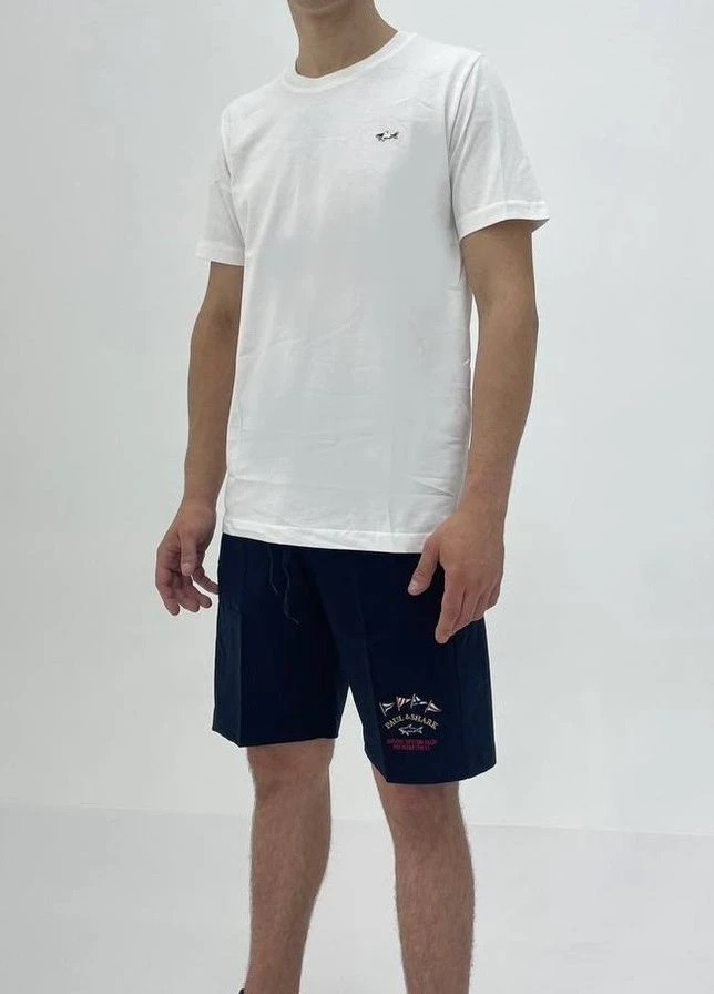 Белая футболка мужская с коротким рукавом Paul & Shark CLASSIC LOGO