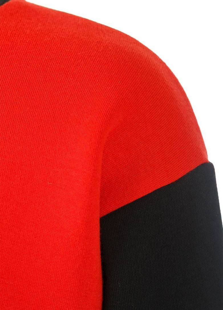 Yumster світшот червоно-чорний з тасьмою на рукаві для хлопчика однотонний червоний кежуал трикотаж