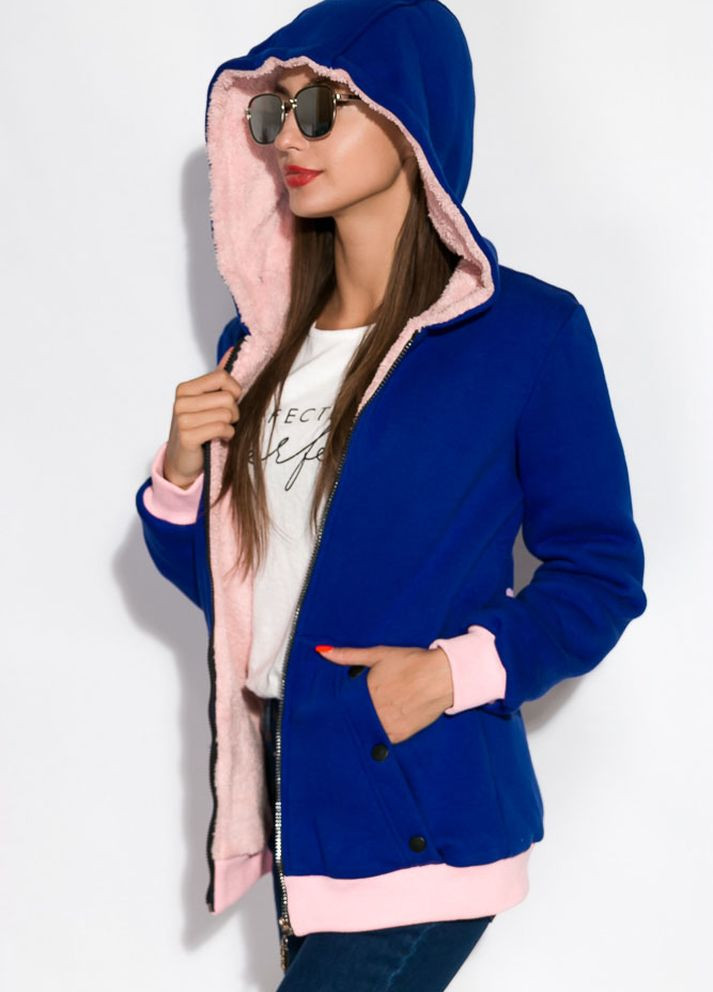 Бесцветная зимняя куртка женская (сине-розовый) Time of Style