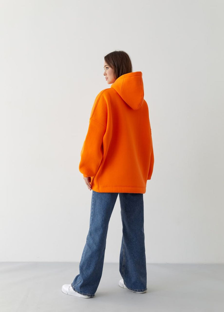 Женское теплое худи цвет оранж размер Oversize 447642 New Trend (273169981)