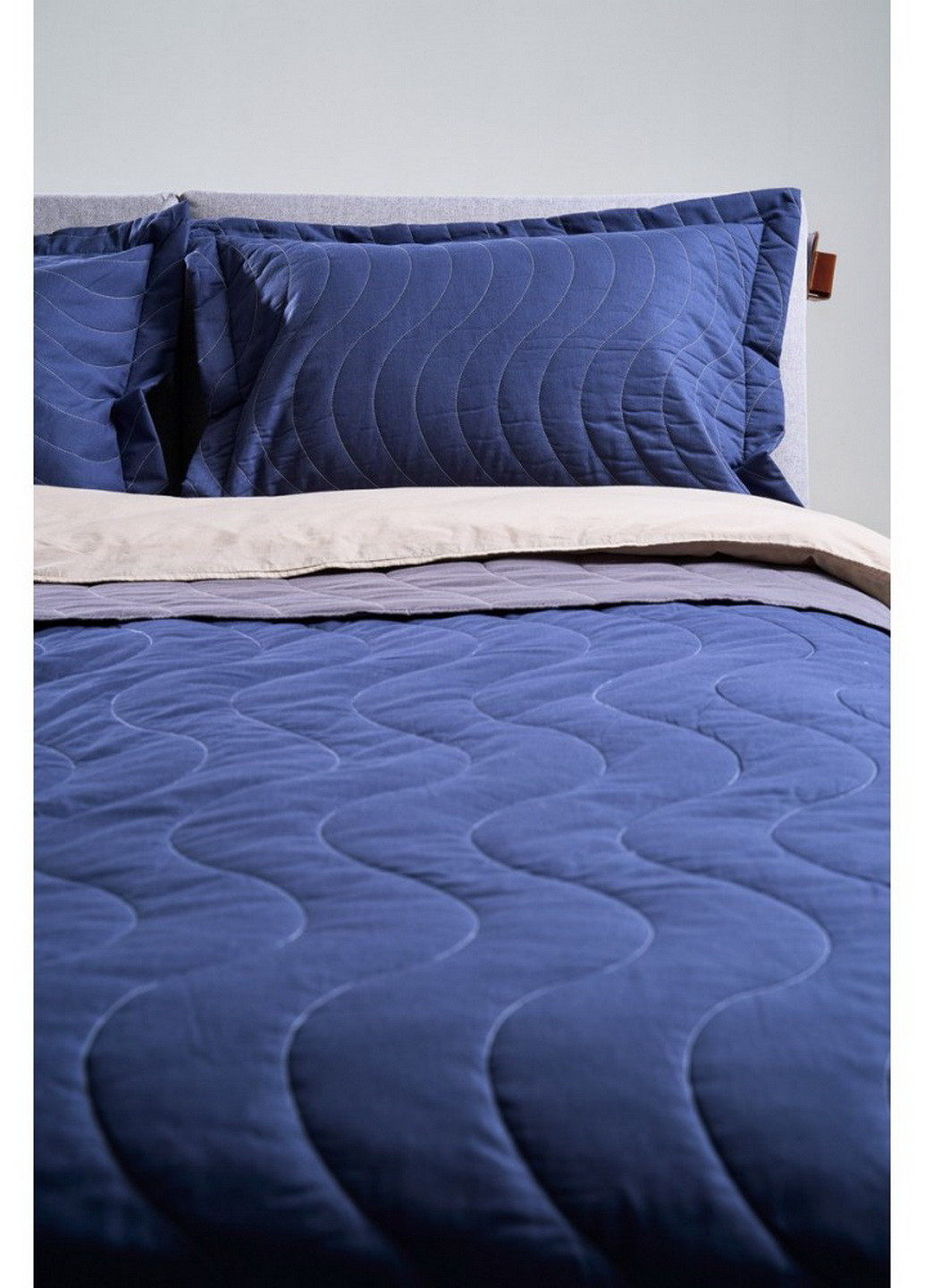 Набір текстильний 172х205 Silensa ковдра простирадло наволочки синій двоспальний SoundSleep (259591981)