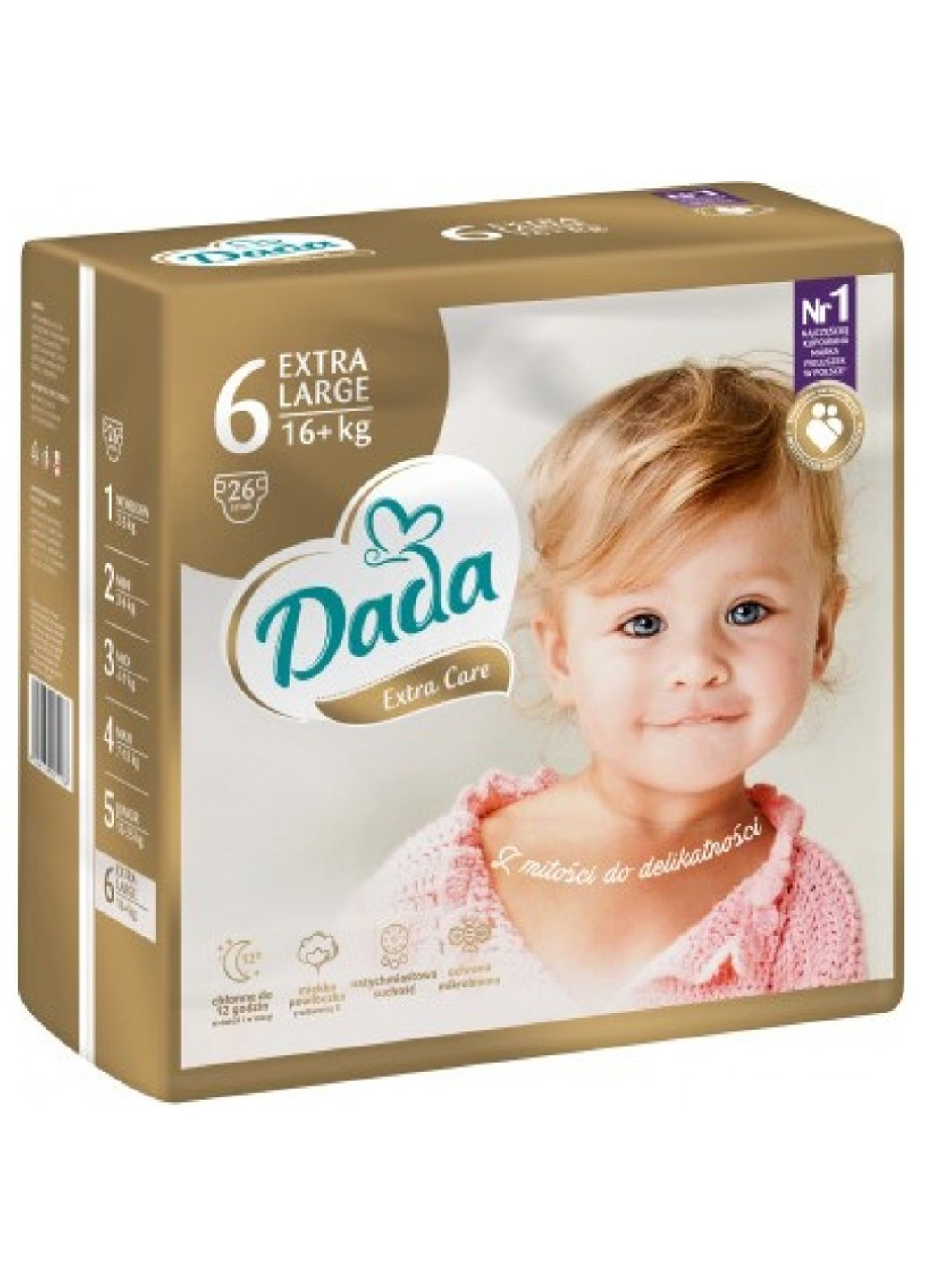 Подгузники детские Extra Care GOLD (6) extra large 16+ кг 26 шт Dada (263206691)