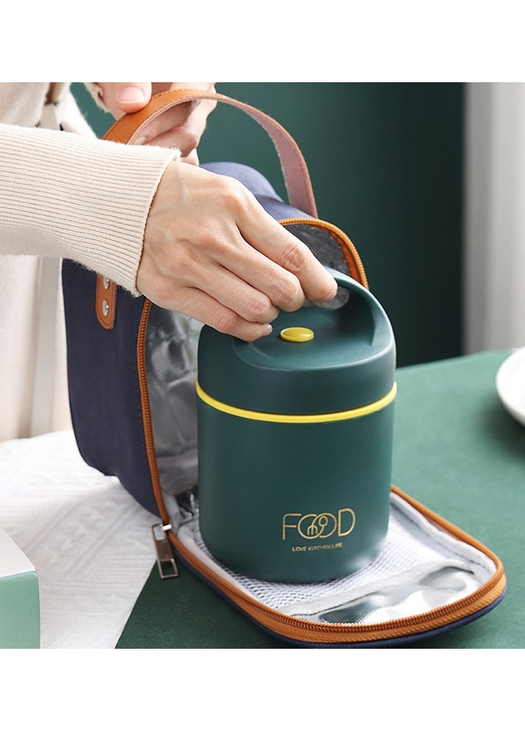 Комплект термосумка и ланч бокс - термо супница Food 490 мл, зеленый More (269266814)