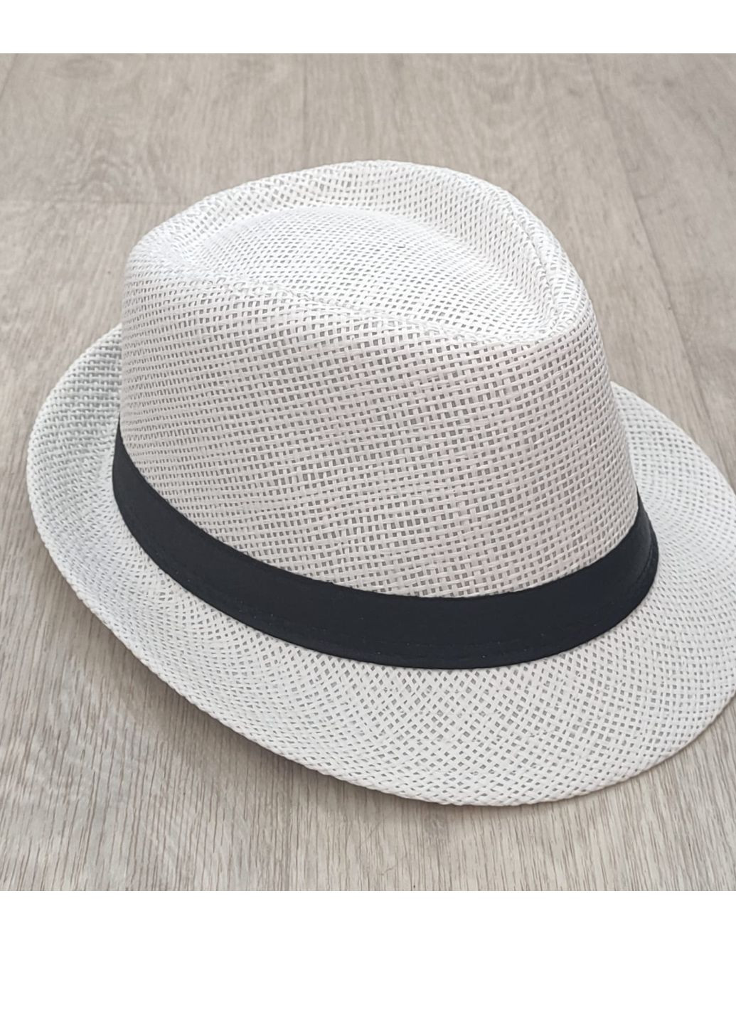 Летняя соломенная шляпа трилби белий 56-58р (957) No Brand (259771387)