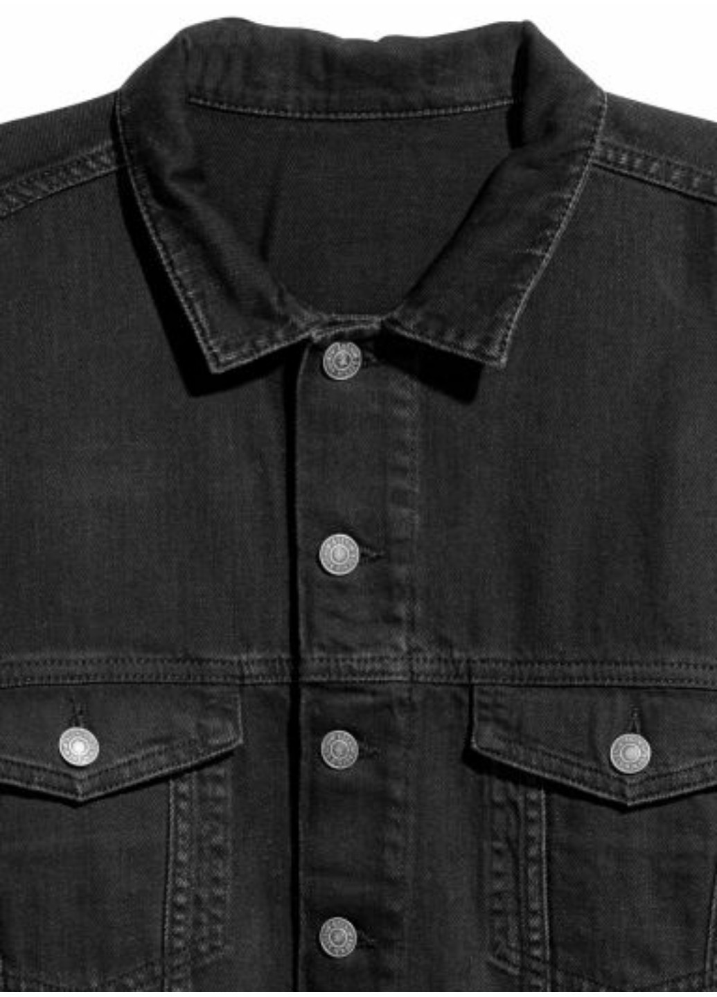 Черная демисезонная женская джинсовая куртка оверсайз н&м (56022) xs черная H&M
