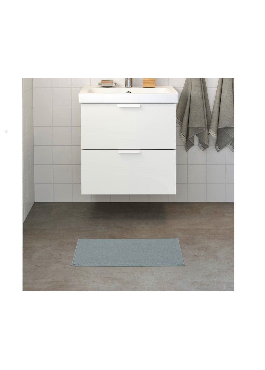 Коврик для ванной, серый, 40x60 см IKEA fintsen (258401683)