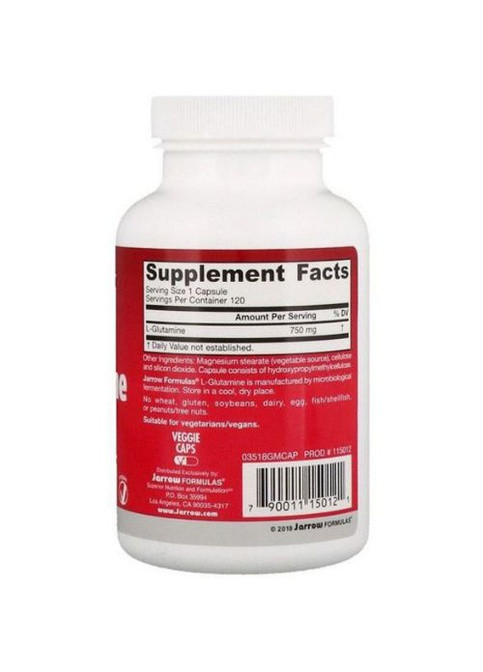 L-Glutamine 750 mg 120 Veg Caps Jarrow Formulas (259734508)