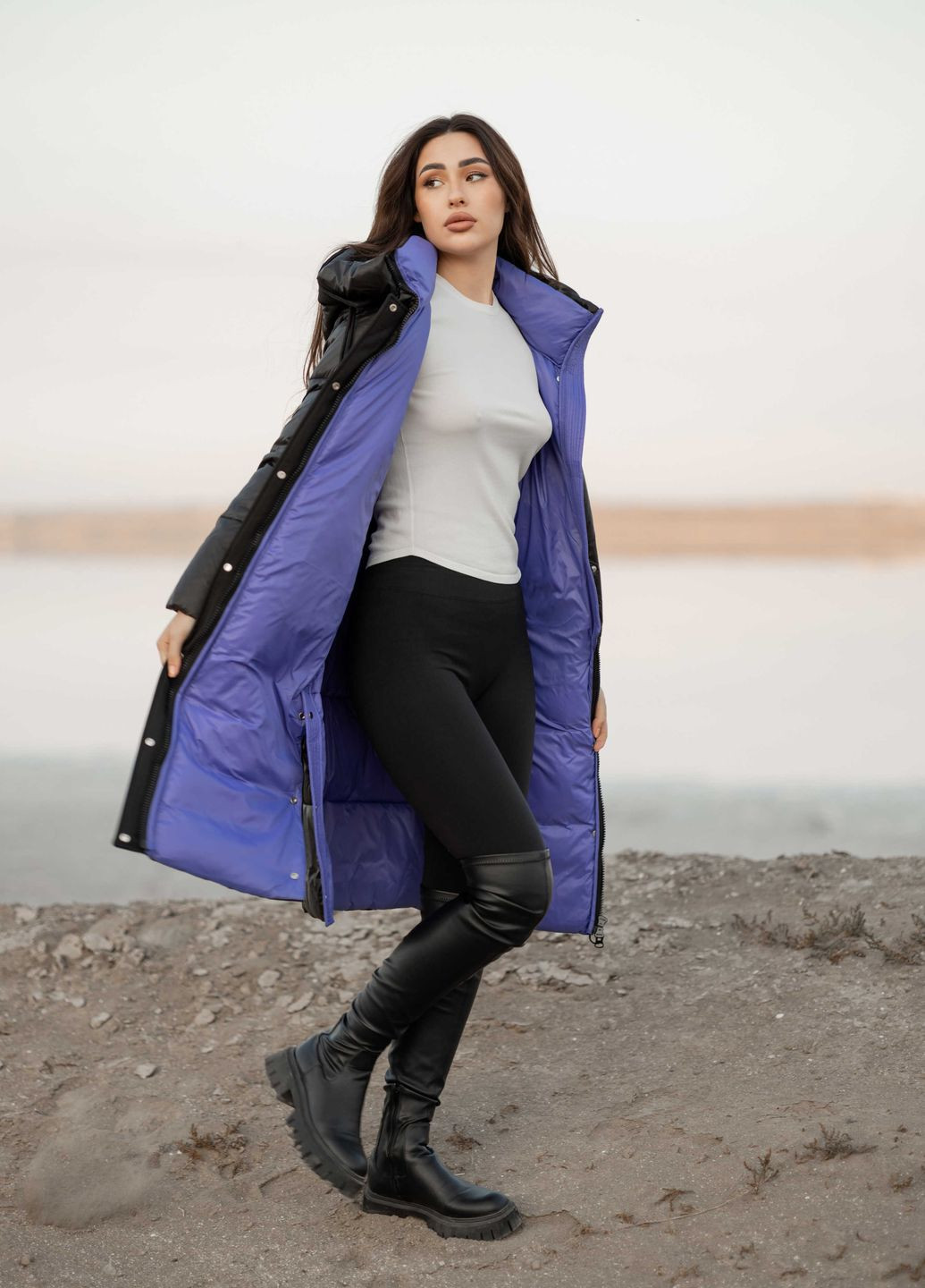 Черное зимнее Женское зимнее пальто 807182 Yimosis