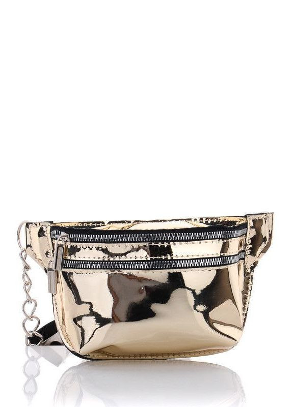 Яркая повседневная золотистая мини-сумка для прекрасных дам, глянцевая сумочка с двумя отсеками No Brand р-1359-7 (267503048)