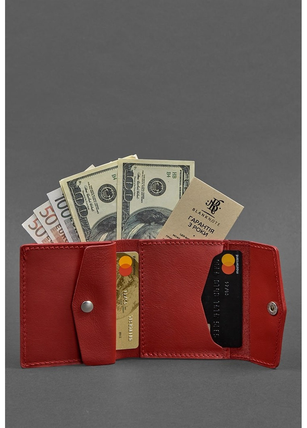 Жіночий шкіряний гаманець 2.1 червоний Krast BN-W-2-1-червоний BlankNote (263519222)
