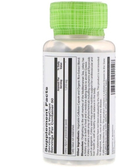 Celery Seed 505 mg 100 Veg Caps SOR-01154 Solaray (256721891)