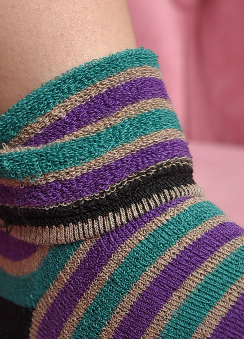 Шкарпетки махрові жіночі в смужку розмір 23-25(36-39) Let's Shop (271665140)