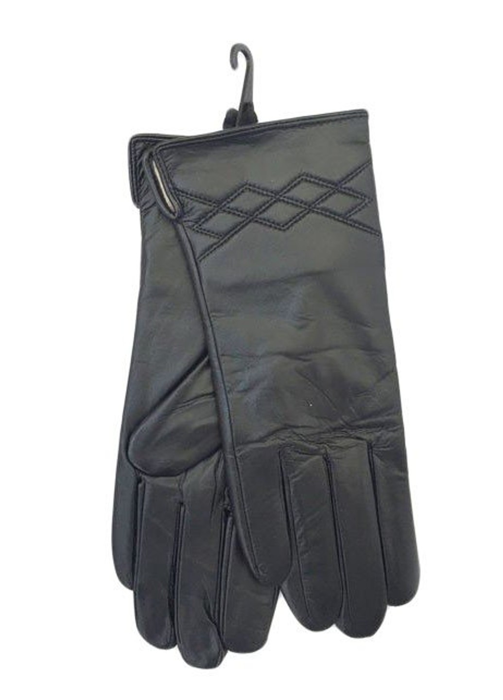7,5 - Теплі зимові чорні жіночі рукавички з натуральної шкіри BR-S (261486809)