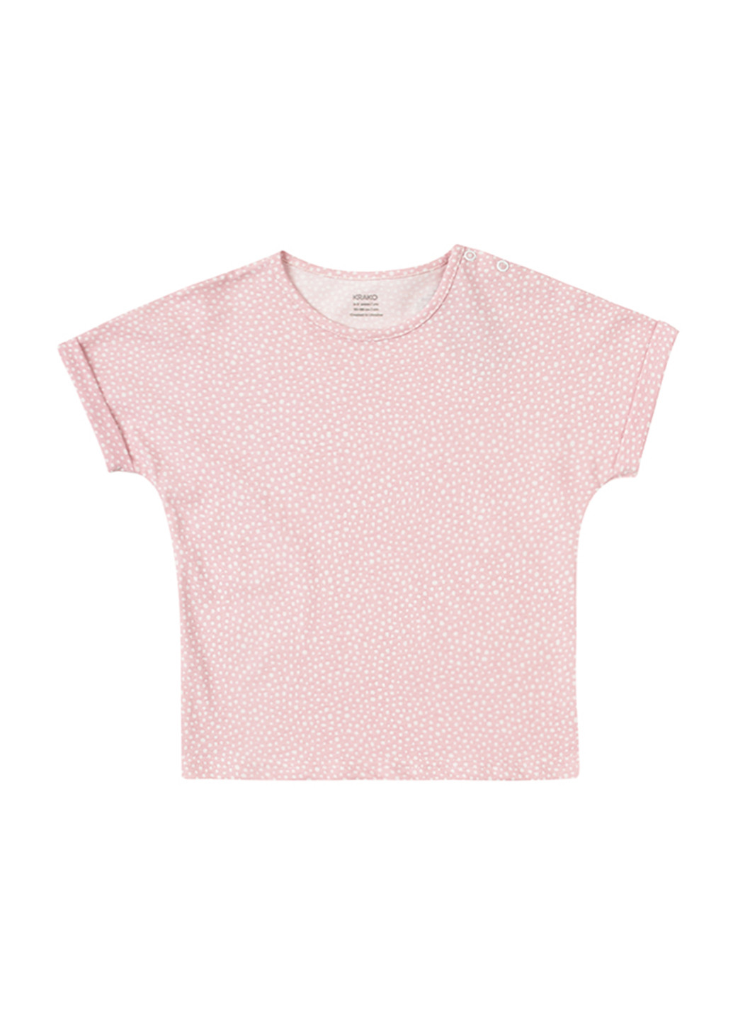Розовая летняя футболка розовая "капельки" KRAKO