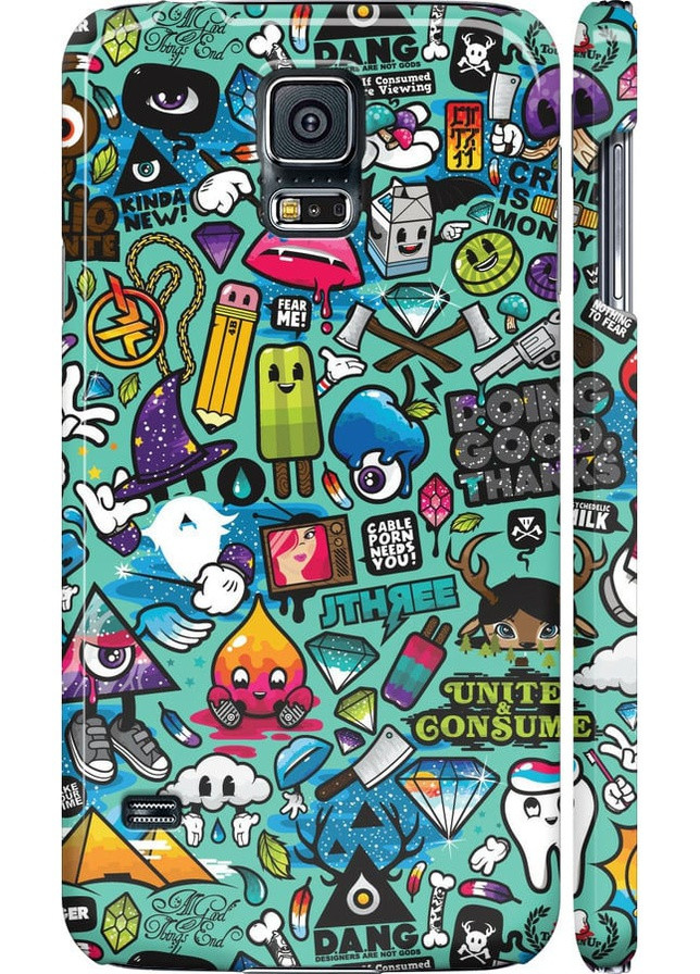 3D пластиковий матовий чохол 'Стікер бомбінг 1' для Endorphone Samsung Galaxy S5 g900h (257903827)