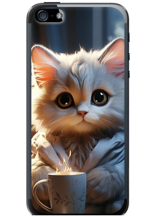 2D пластиковый чехол 'White cat' для Endorphone apple iphone 5 (265397037)