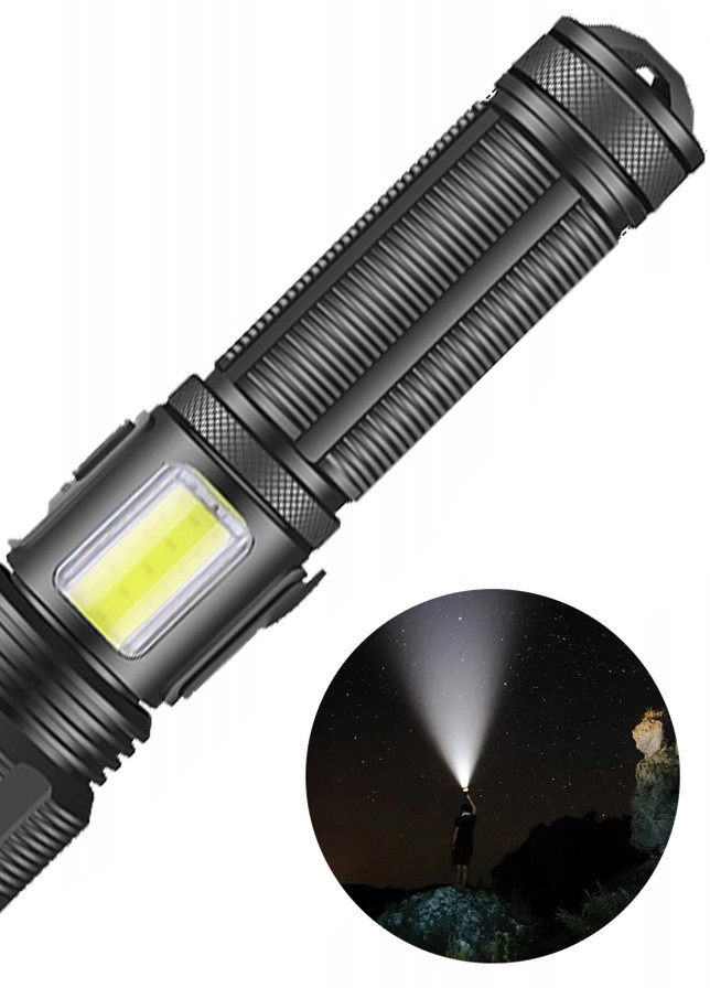 Ліхтарик тактичний ручний акумуляторний HECKERMANN 09-P50 2300 lm, 1800mAh, zoom, 6 режимів, ліхтар світлодіодний Martec (256900203)