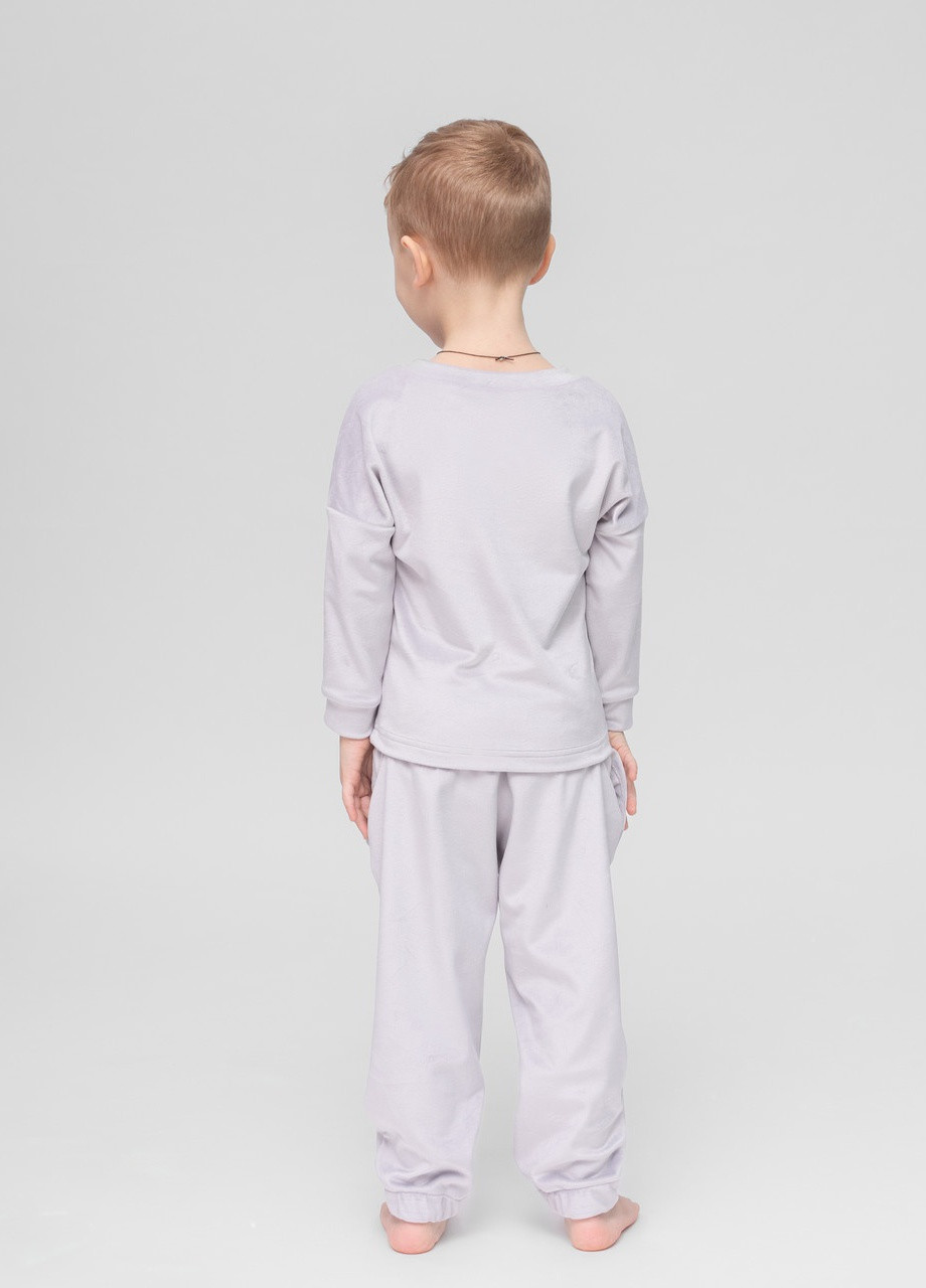 Світло-сіра піжама дитяча домашня велюрова кофта зі штанами світло-сірий Maybel