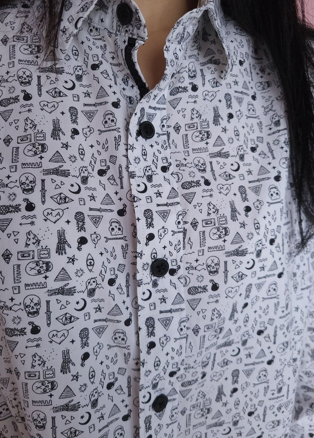 Рубашка жіноча в мілкі малюнки No Brand (275268499)