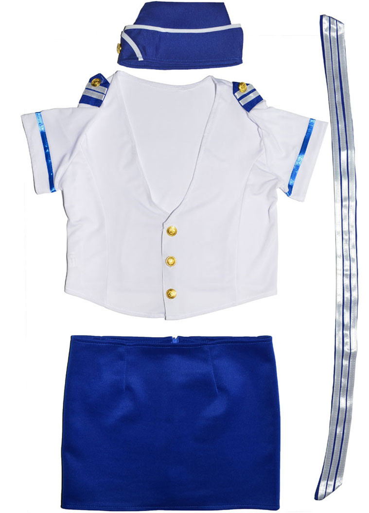 Белый демисезонный сексуальный соблазнительный эротический игровой костюм стюардесса – эротическое бельё Langsha