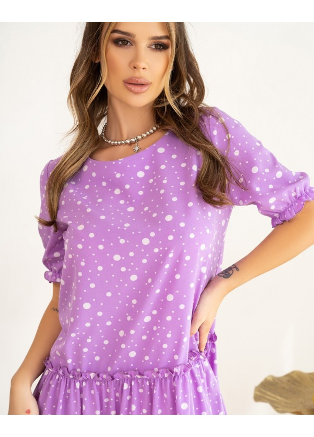 Фиолетовое повседневный платья 13965 сиреневый ISSA PLUS