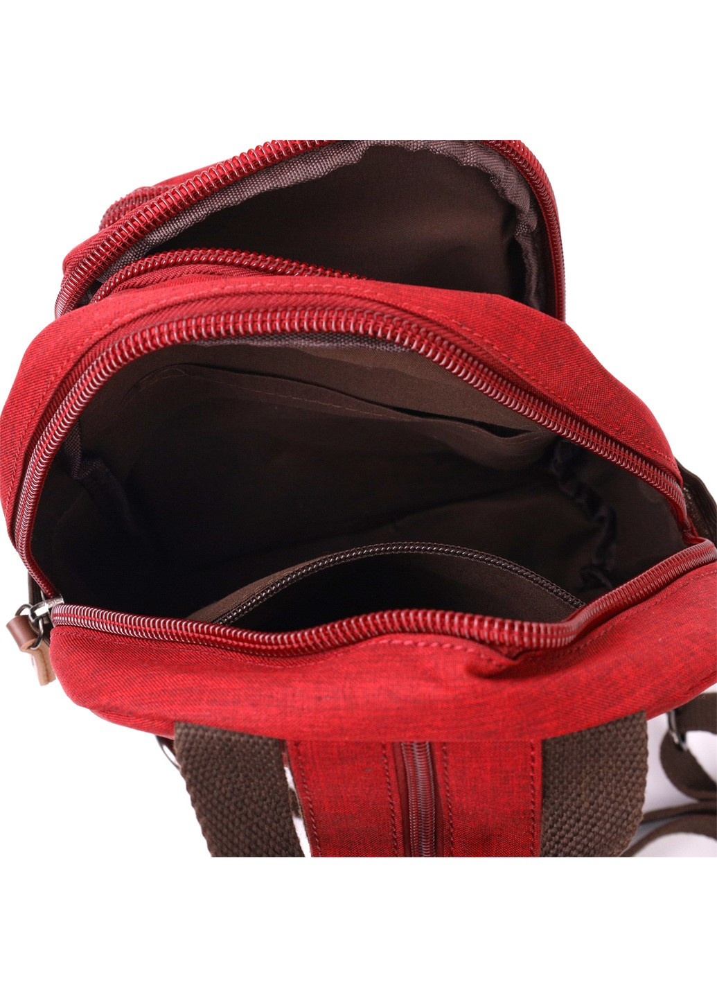 Компактный рюкзак из полиэстера с большим количеством карманов 22144 Бордовый Vintage (267948747)