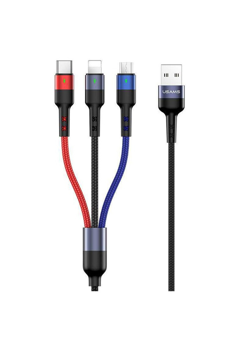 Дата кабель US-SJ410 U26 3in1 USB to Combo 2A (0.35m) USAMS (259181112)