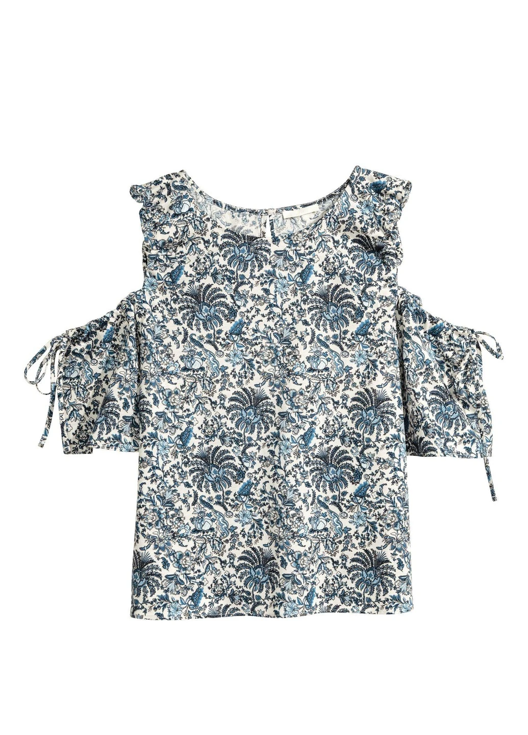 Топ літо,білий в синій візерунок, H&M (258759996)