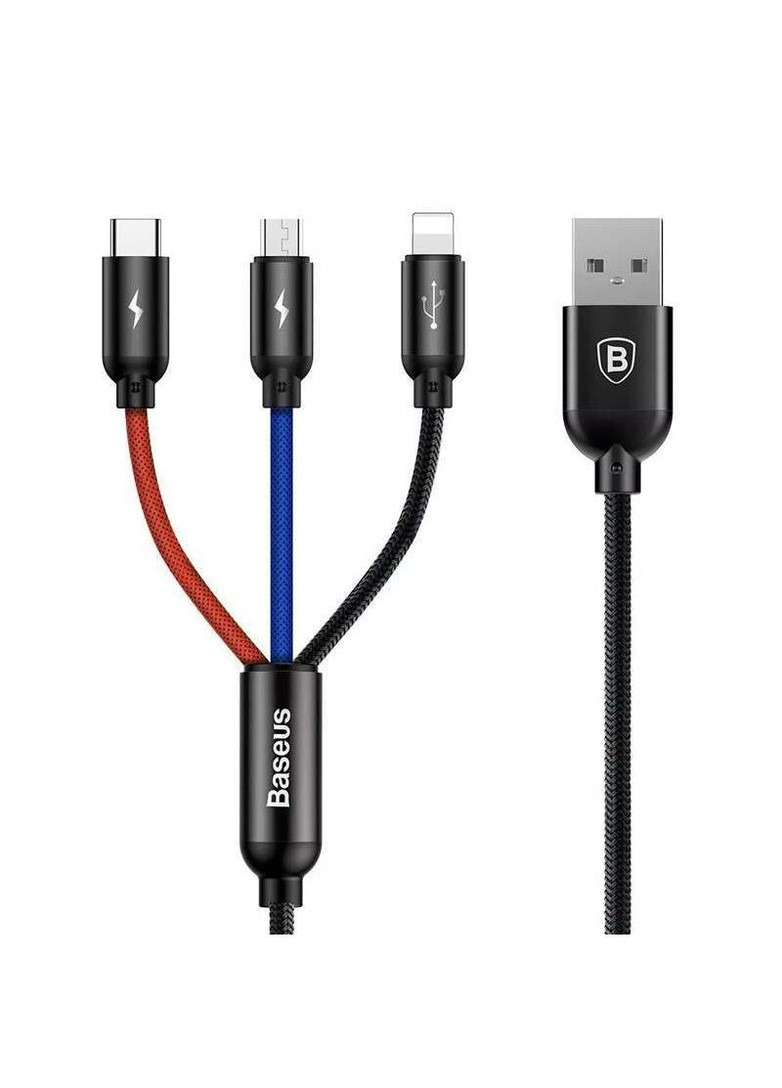 Дата кабель Three Primary Colors 3-in-1 (0.3m) Baseus (258786774)