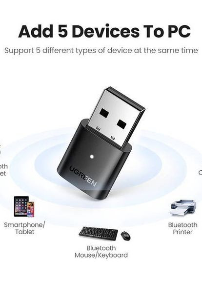 Bluetooth-адаптер CM390 USB Bluetooth 5.0 Adapter (80889) Ugreen (260357111)
