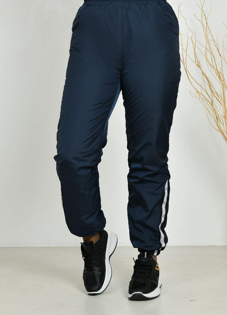Штани жіночі з плащової тканини синього кольору р.48/50 391589 New Trend (259061605)