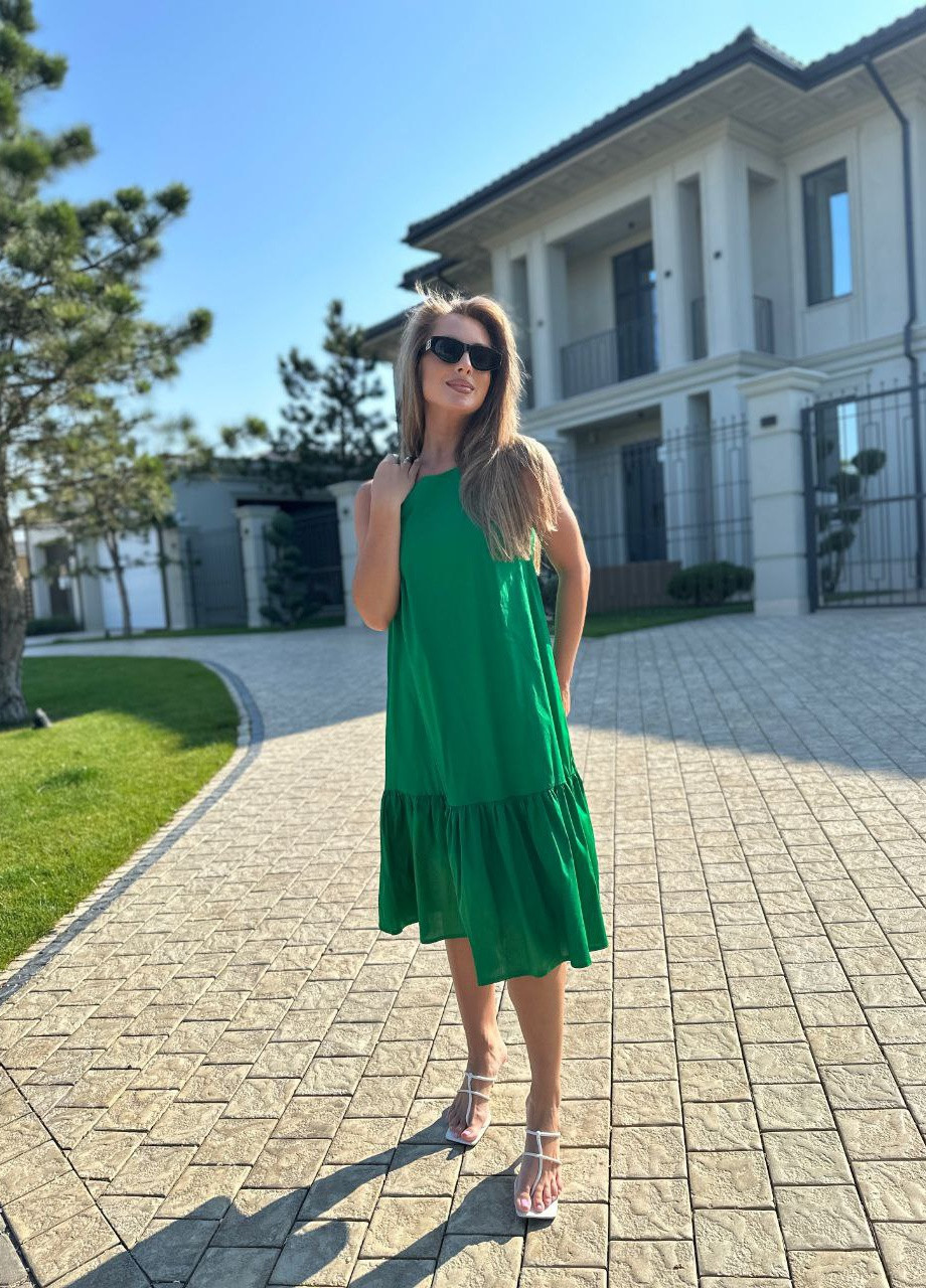 Зелена жіноча сукня котон No Brand
