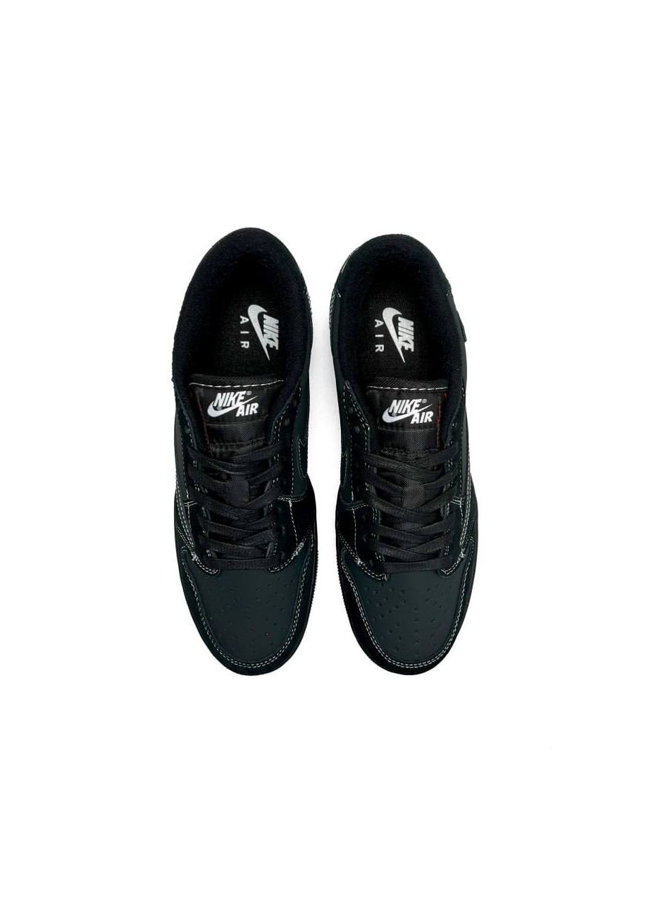 Черные демисезонные кроссовки мужские, вьетнам Nike Air Jordan 1 Low TS OG Travis Scott Black Phantom