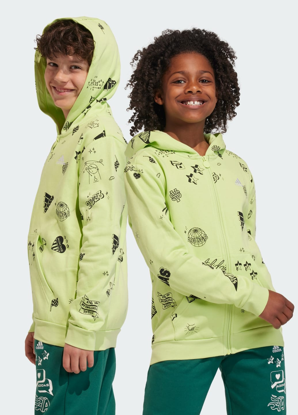 Худі Brand Love Allover Print Full-Zip Kids adidas (266785145)