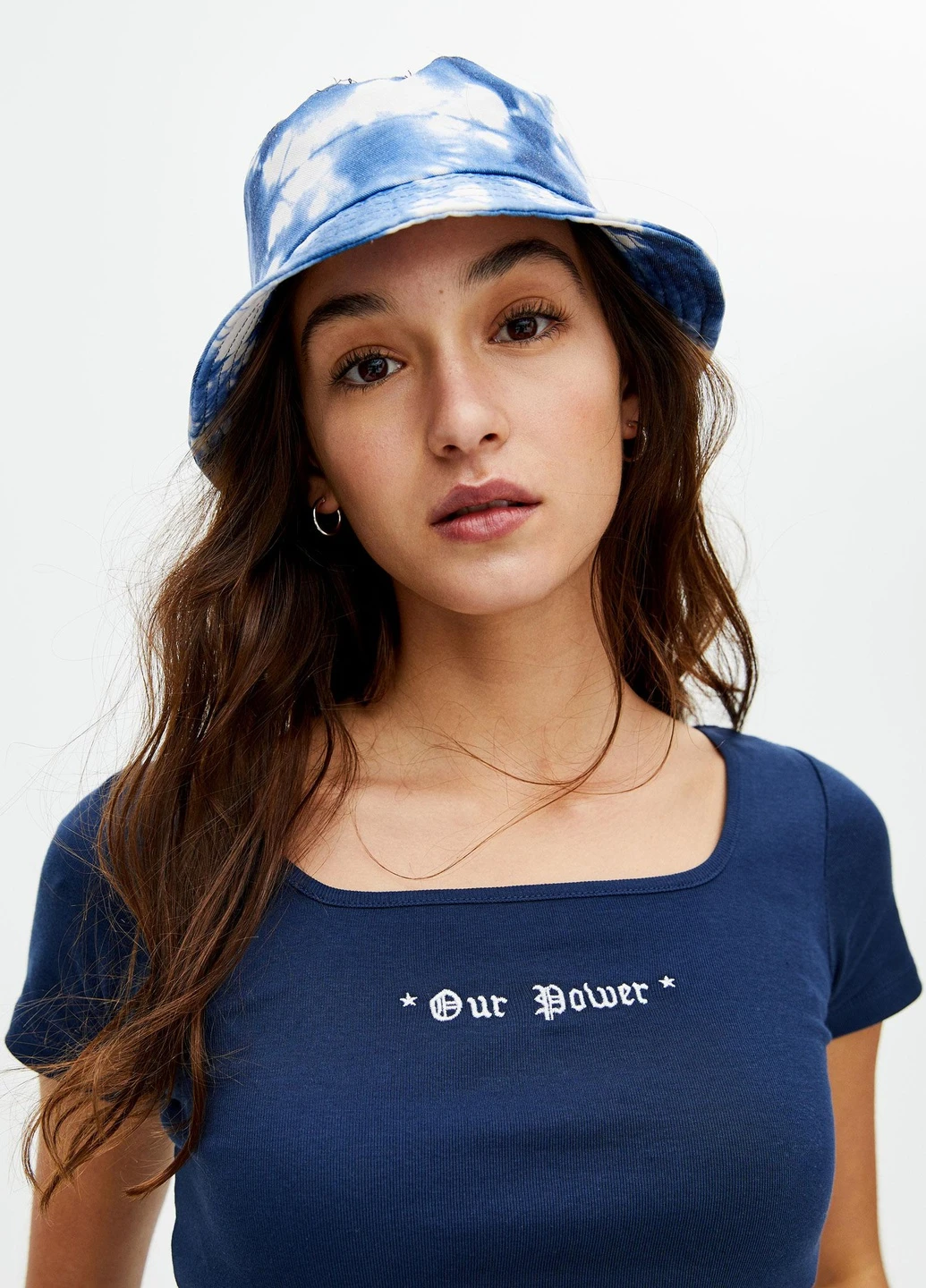 Топ літо,темно-синій з принтом, Pull & Bear (259468287)