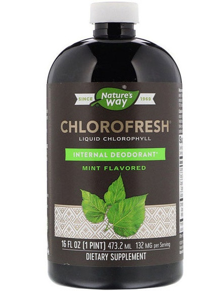 Chlorofresh, Liquid Chlorophyll, 16 fl oz 473,2 ml Mint Flavored NWY03501 Nature's Way (256720367)