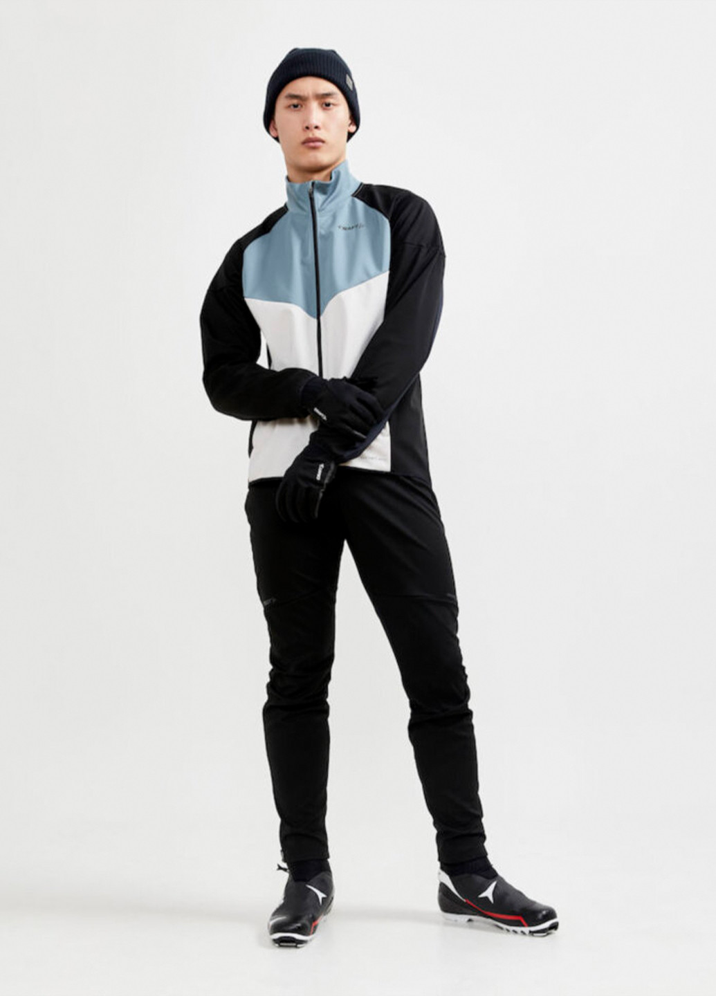 Черно-белая зимняя мужская куртка Craft Glide Block Jacket