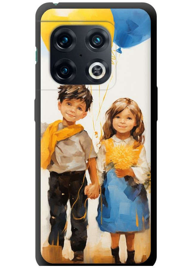 TPU черный чехол 'Дети с шариками' для Endorphone OnePlus 10 Pro (267236594)