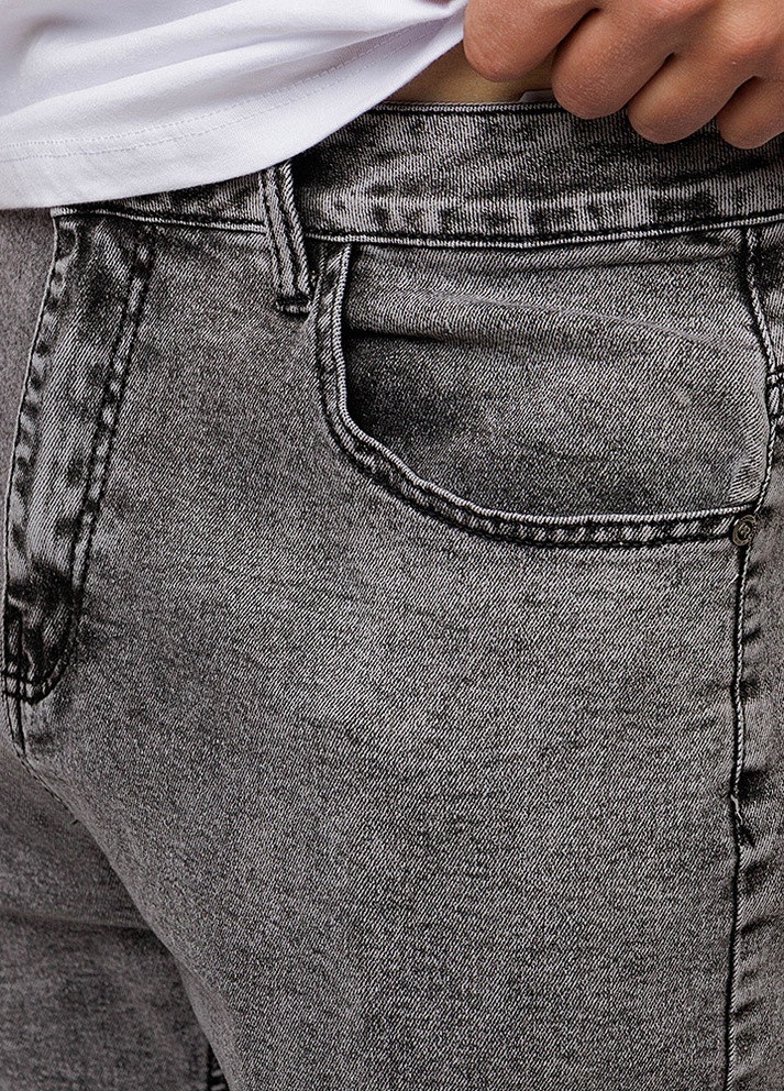 Серые демисезонные мужские джинсы мом цвет серый цб-00220226 Forest