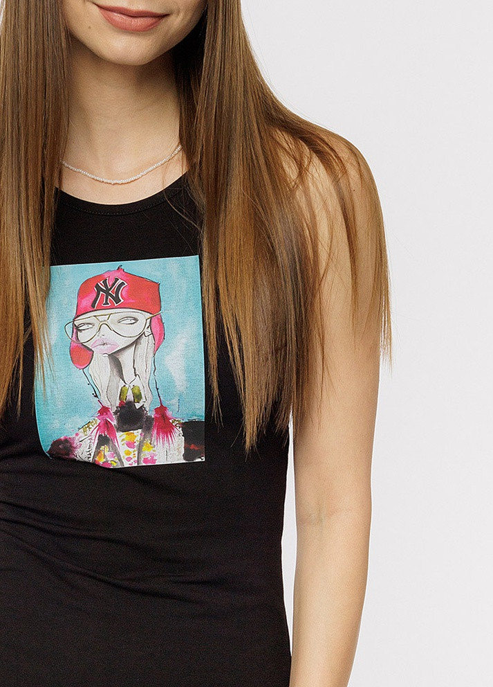 Черное женское короткое платье цвет черный цб-00219336 So sweet