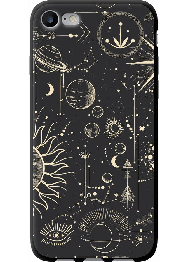 TPU черный чехол 'Фаза луны' для Endorphone Apple iPhone 7 (258085593)