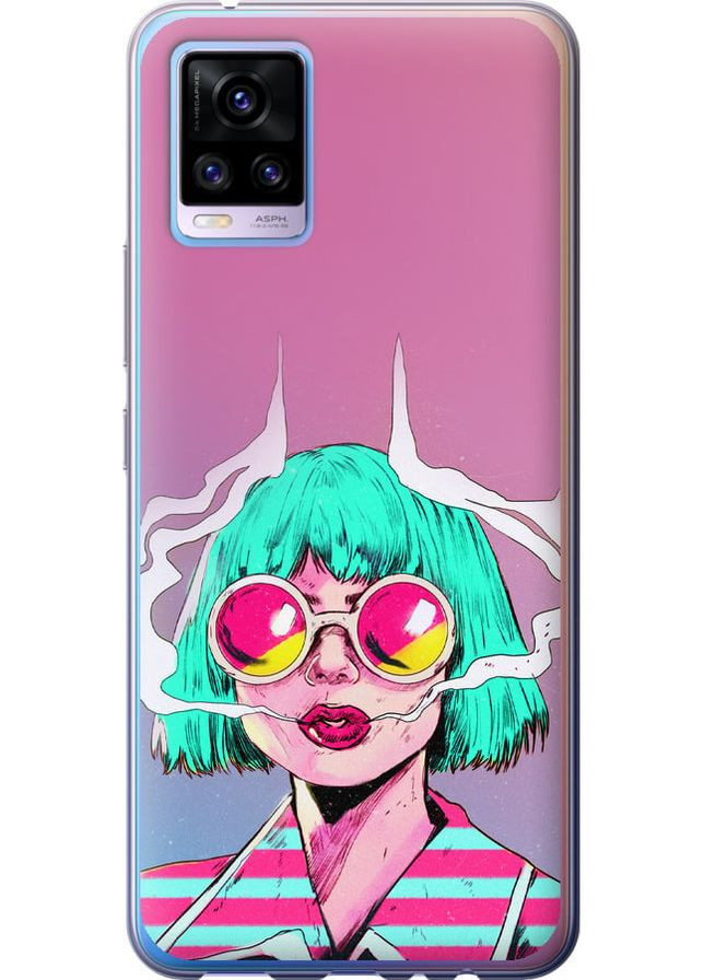 Силиконовый чехол 'Поп арт девушка' для Endorphone Vivo V20 (276194398)